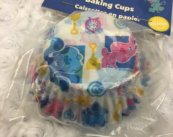 Blues Clues Nick Jr Rare Wilton Cupcake Baking Cup Liners 50 ct 2 inch diameter