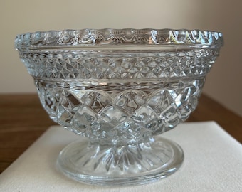 Vintage Anchor Hocking Wexford Pedestal Bowl - Candy dish, compote, depression glass