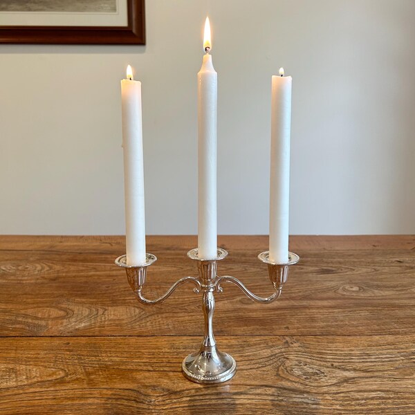 Vintage Silver Plated Candelabra - 3 arm