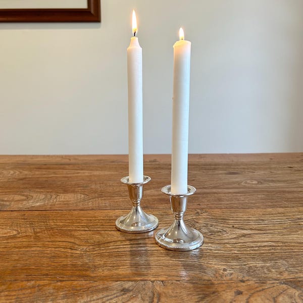 Vintage Silver Plated Candlesticks - set of 2