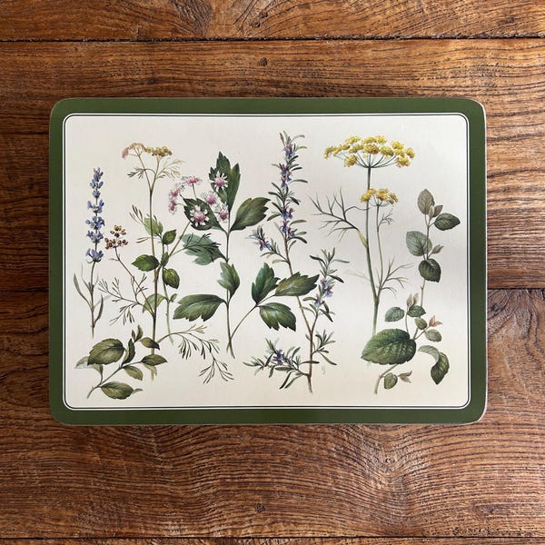 Vintage Botanical Print Pimpernel Placemats - set of 6