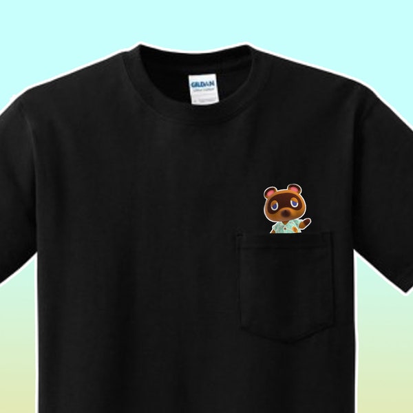 Animal Crossing New Horizons Tom Nook inspired pocket t-shirt - nintendo switch - video game style clothes