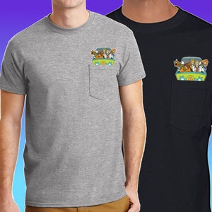 Scoob and the Gang Mystery Van inspired pocket t-shirt - Cartoon Network - cartoon show