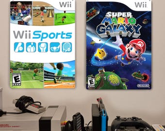 Custom Nintendo Wii Tin Sign - Choose your own favorite nintendo game art - 8" x 12"