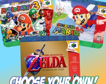 Custom Choose your own favorite N64 game art mouse pad - Nintendo 64 box covers