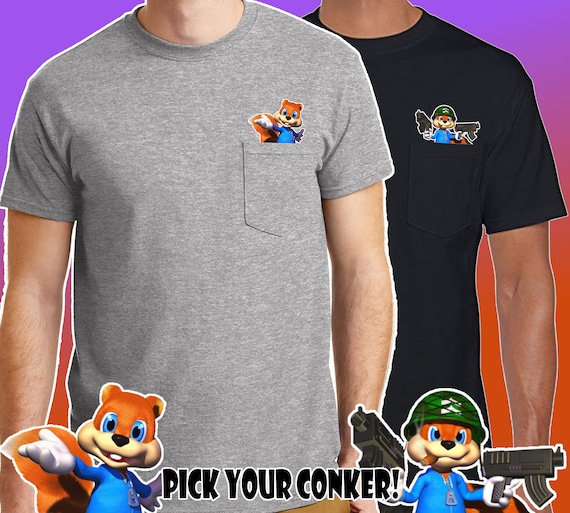Conker's Bad Fur Day Inspired Pocket Tshirt N64 Etsy