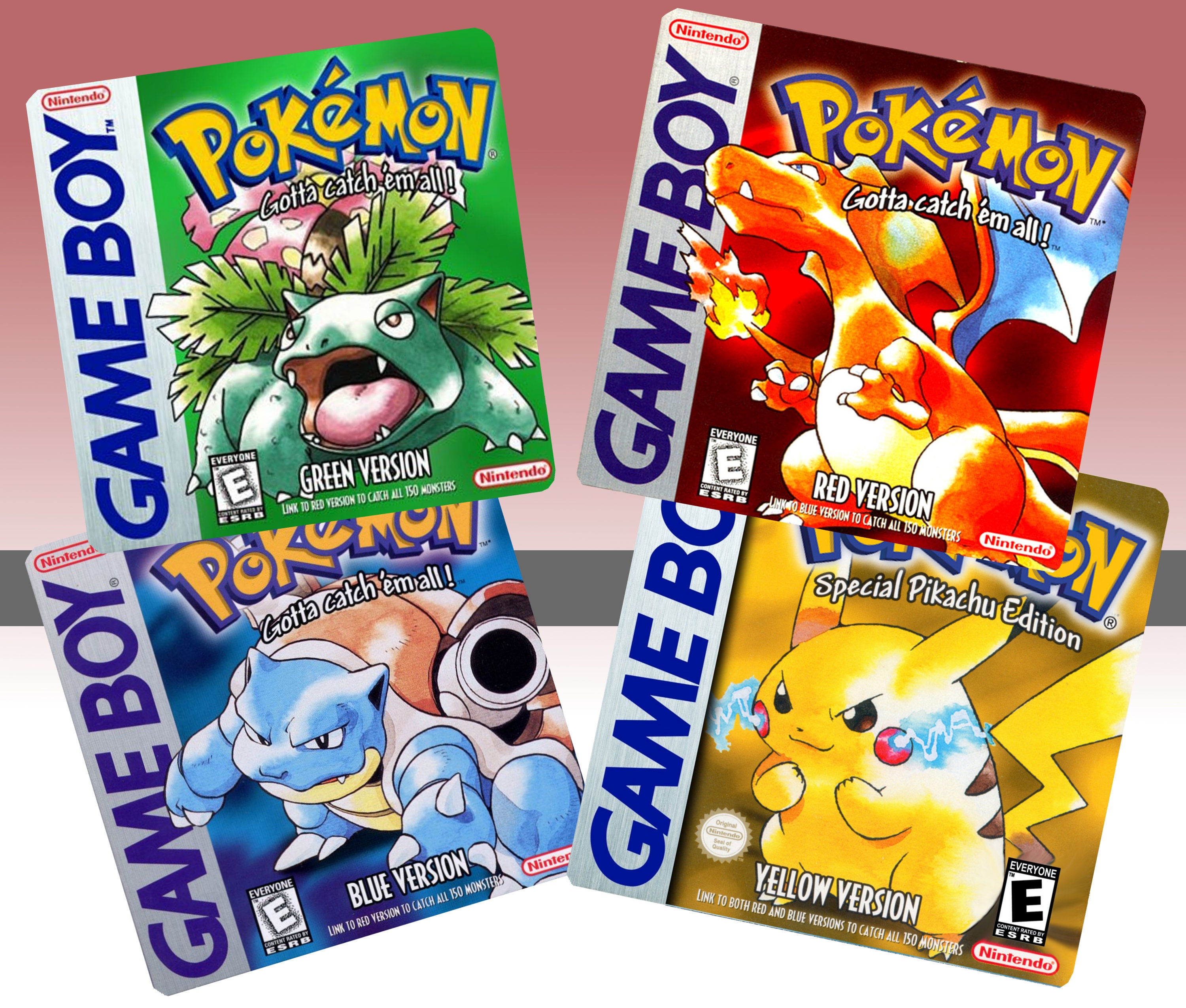 Gameboy Pokemon Pocket Monsters Red Green Blue Yellow 