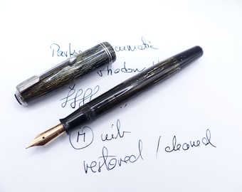 Gray Shadow Wave Parker Vacumatic Junior DJ Fountain Pen restored