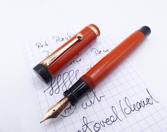 Pluma estilográfica Parker Duofold Jr. roja restaurada
