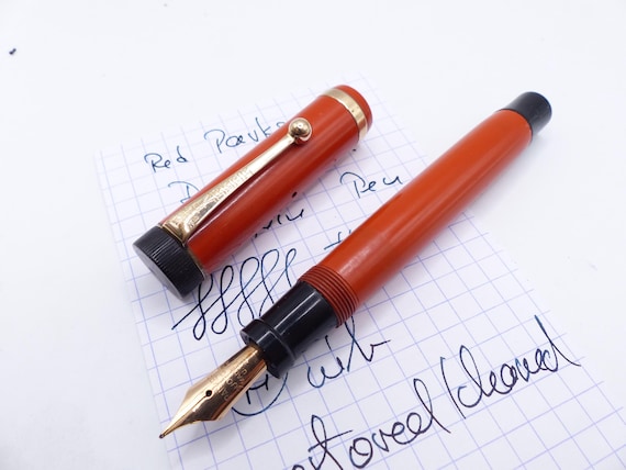 Red Parker Duofold Fountain Pen restored