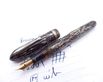 Brown Striped Conklin Glider Fountain Pen