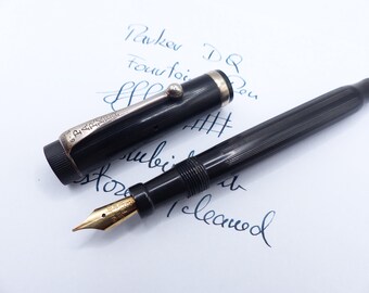 Black Lined Hard Rubber Parker DQ Fountain Pen restored