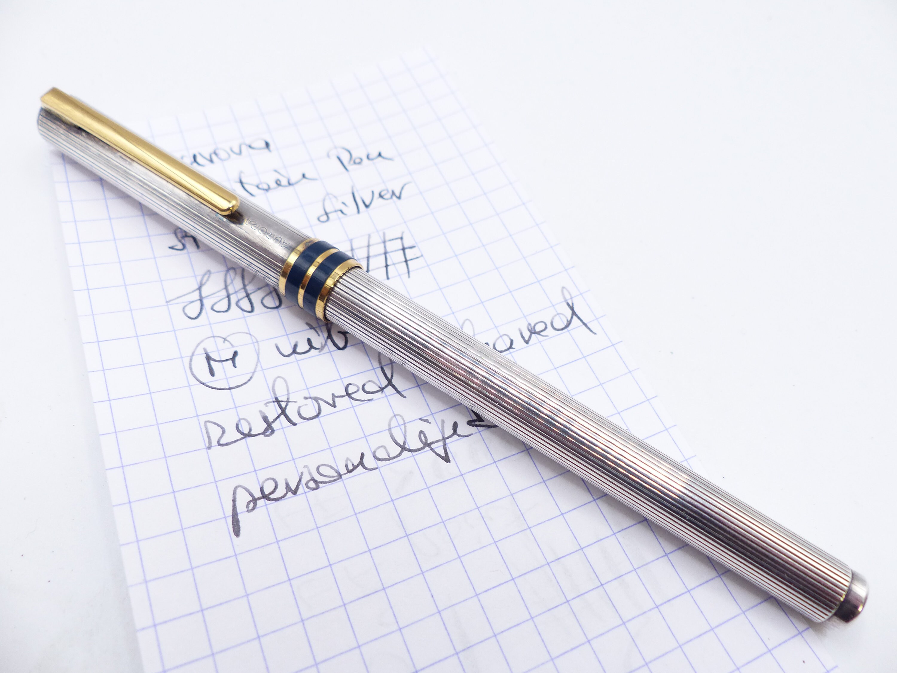 堅実な究極の Fountain Polo Marco Aurora Silver Sterling Pen Etsy - Restored 筆記具