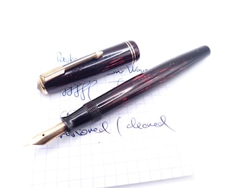 Red Shadow Wave Parker Vacumatic Junior Fountain Pen restored