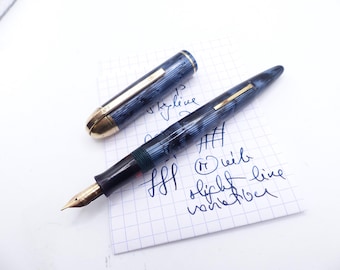 Blue Moire Eversharp Skyline Demi Fountain pen restored
