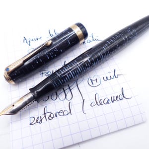 Azurblauer Parker Vacumatic Long Major DJ Füllfederhalter restauriert