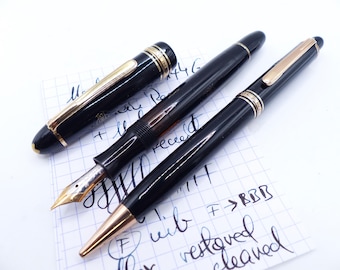 Montblanc 144G Fountain Pen and Pencil Set Flex Nib restored