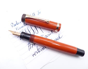 Rode Parker Duofold Junior Vulpen gerestaureerd