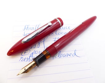 Red Sheaffer Balance Service Pen Loaner Fountain Pen restored