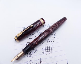 Burgundy Pearl Parker Vacumatic "Long" Major DJ Fountain Pen restored