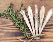Handstamped garden marker Set of 5 Herb marker Vintage upcycled Under 20 Garden decor Spring gift basket