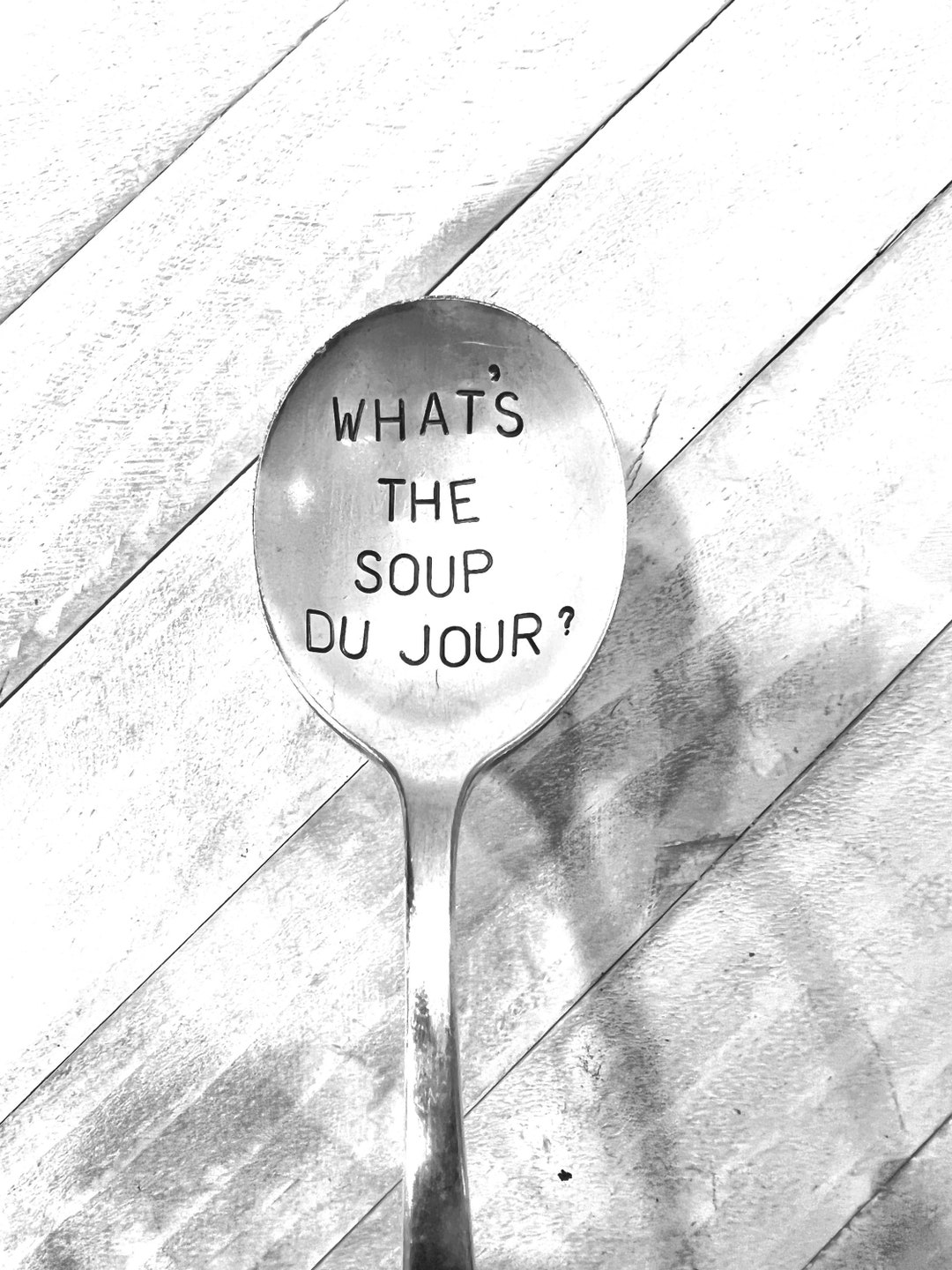 What's the Soup Dejour Dumb and Dumber Stamped Spoon, Vintage