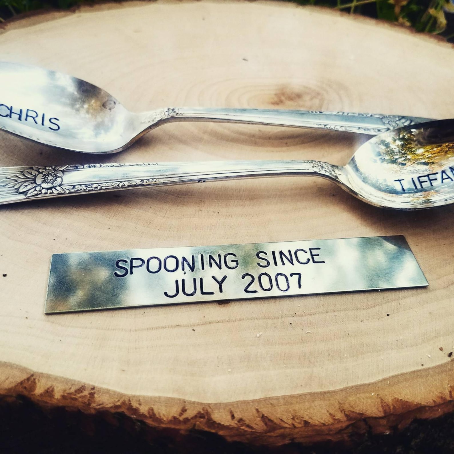 Stamped spoons anniversary gift His and Hers spoon spooning Etsy