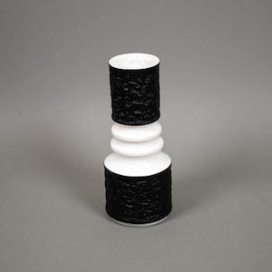 Royal KPM Bisque Porcelain Op Art Vase 599/3 Black and White Bavarian German WGP Porzellan