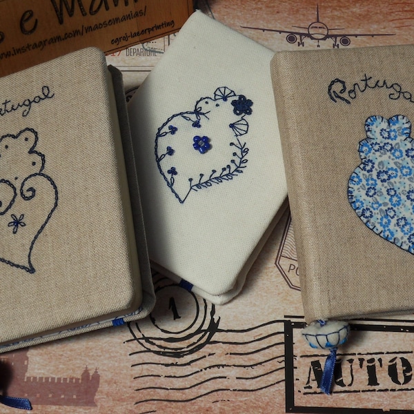 Notebooks brodés à la main avec le coeur de Viana do Castelo