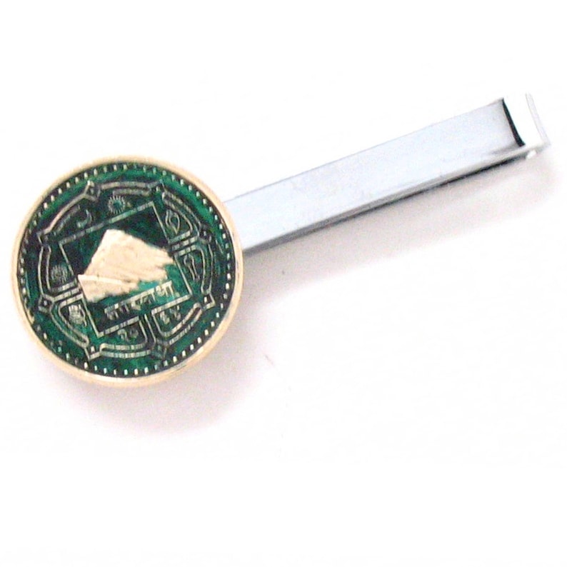Mount Everest Tie Bar Clip Coin Nepal Rupee Tiebar Tieclip Money Champion Asia India Finance Trade