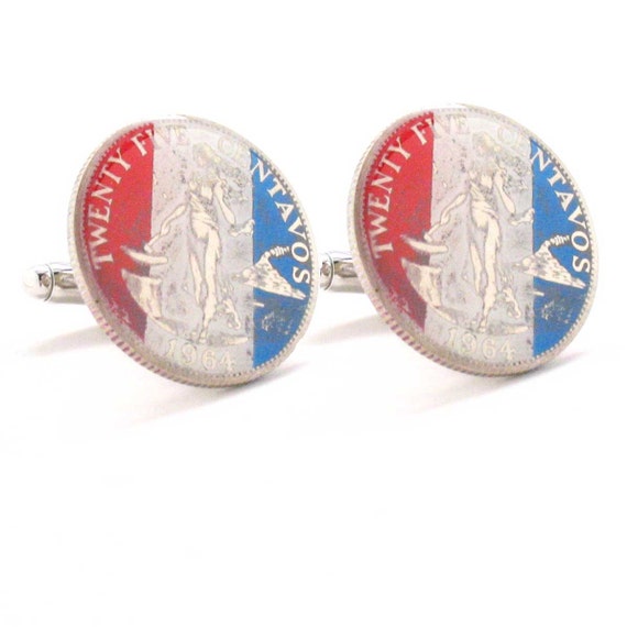 Canada Cufflinks Cuff Links Coins Flag Vintage Style Maple Leaf Hockey