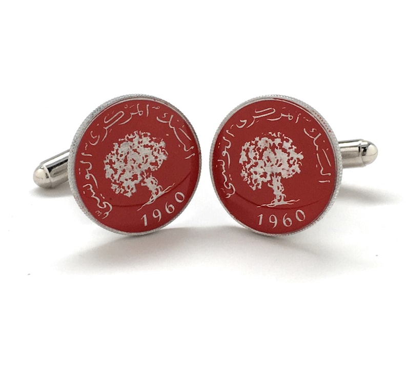 Tunisia Coin Cufflinks Cuff Links Flag Crest Wedding Gift Jewelry Tunisian Africa African Tunis \u062a\u0648\u0646\u0633 Tunisie