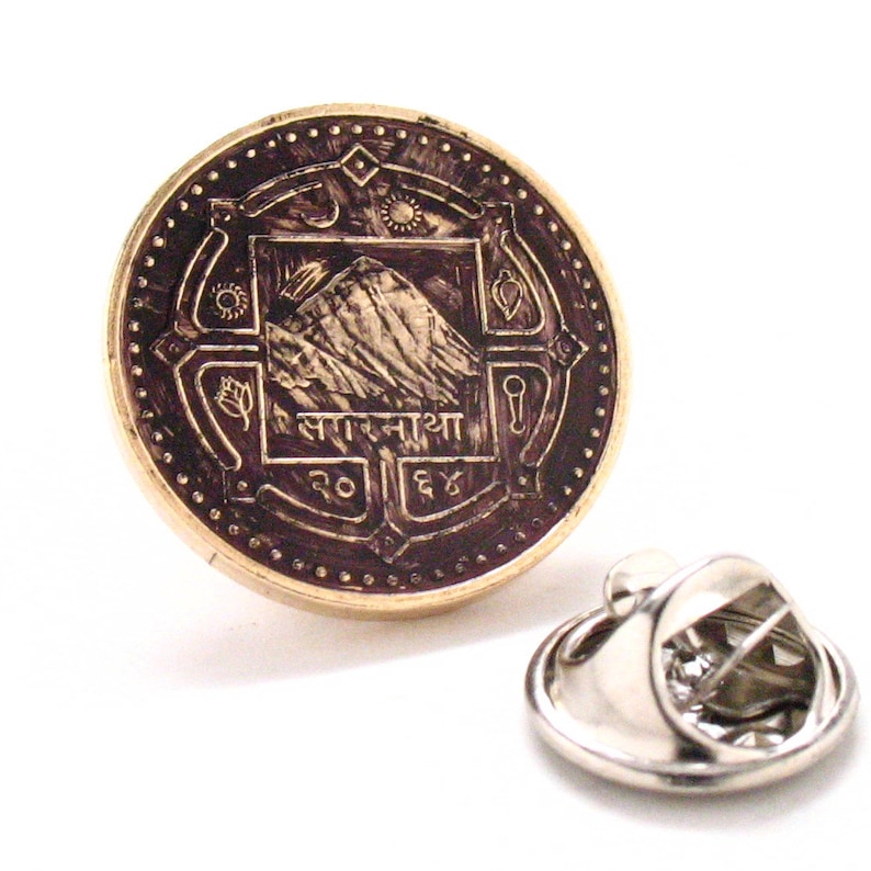 Mount Everest Tie Tack Lapel Pin Suit Nepal India China Asian Champion Adventure Struggle Coin Lucky