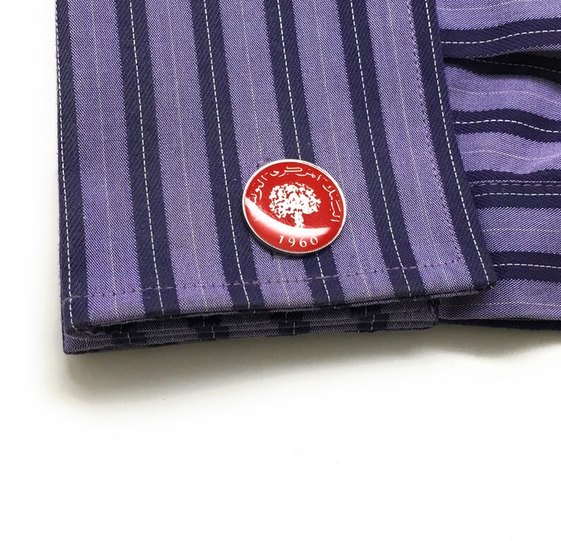 Tunisia Coin Cufflinks Cuff Links Flag Crest Wedding Gift Jewelry Tunisian Africa African Tunis \u062a\u0648\u0646\u0633 Tunisie