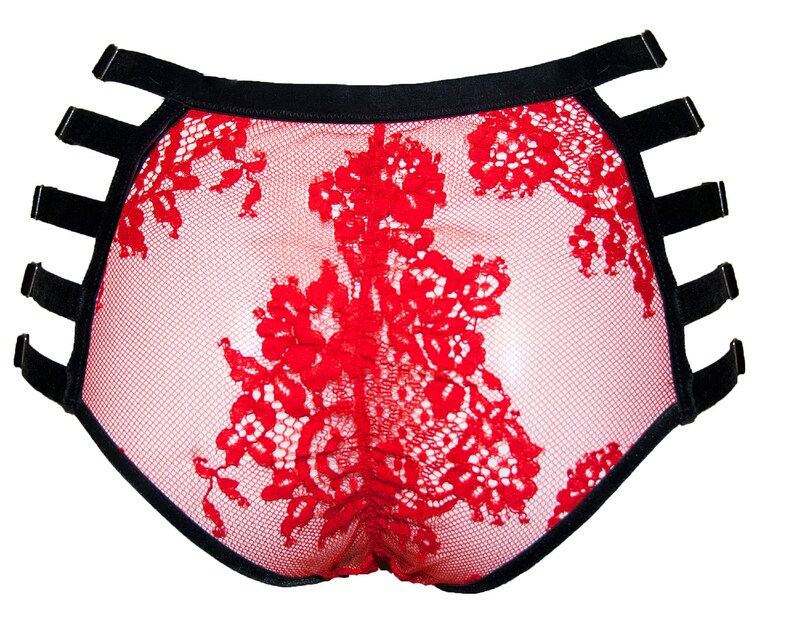 Labelia 2095 Bright Red Highwaist Panties Harness Panties Etsy