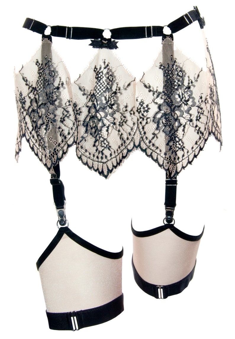 CASINO 4155 Harness Garter belt Coffee black Garter belt Etsy