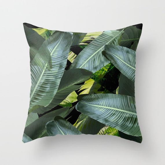 Banana leaf pillow cushion durable Banana Leaf Print Tropical Throw Pillow