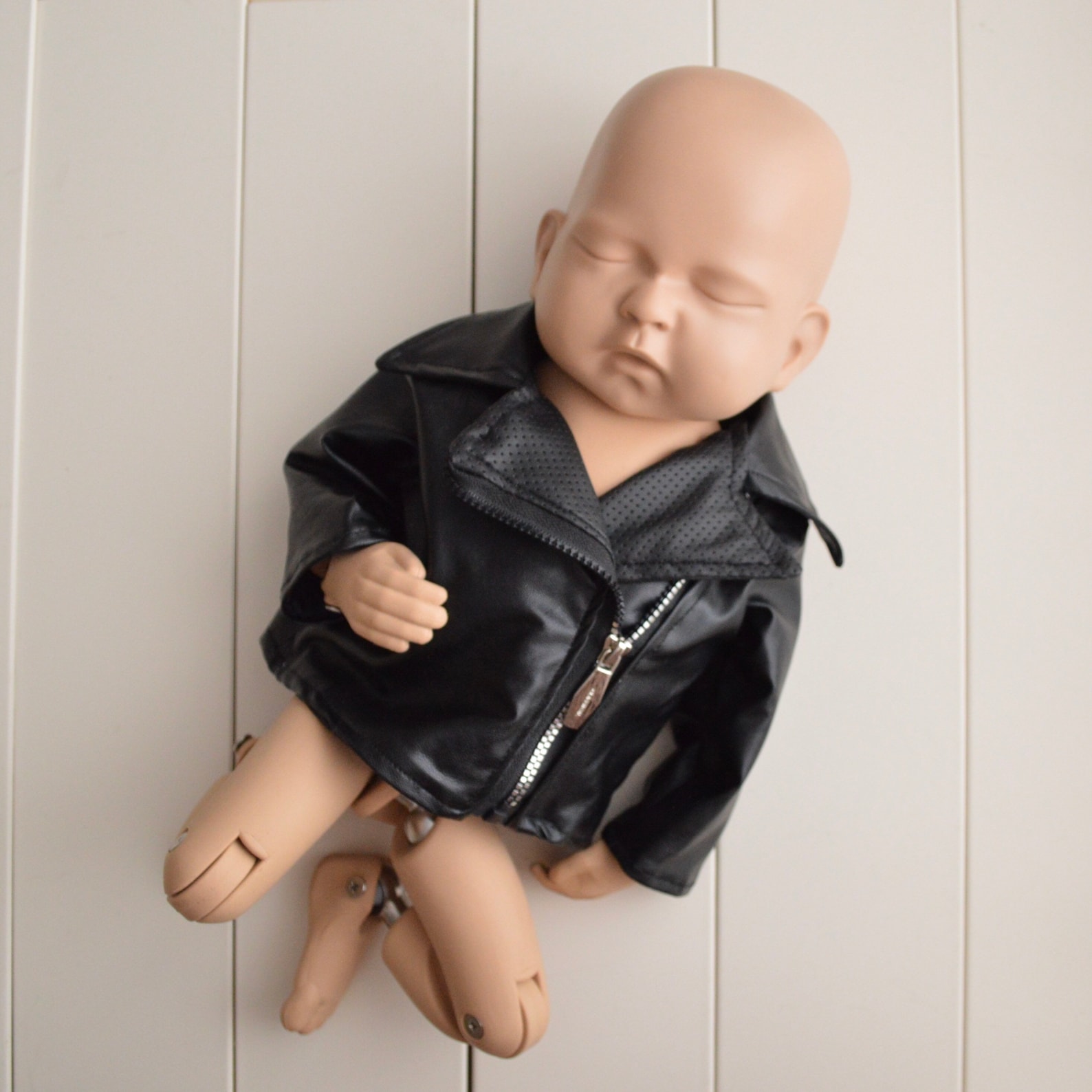 Newborn leather jacket for first photo session. Baby boy Etsy