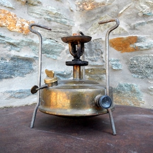 Antique Brass stove , kerosene camping stove , Brass Camping stove, Outdoor stove, classic camping gear, Brass Kitchen décor