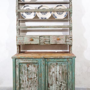 antique dish rack, buffet plate rack original paint antique furniture