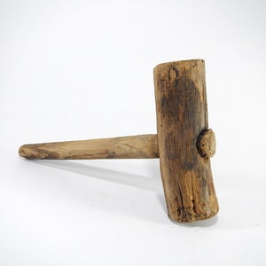 Primitive Mallet, Primitive wooden Hammer, Mallet, Wooden Hammer, Antique tool, Primitive tool, Antique Hammer, Primitive Hammer, Old tools