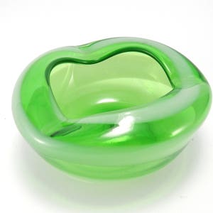 Murano green glass bowl, Vintage Murano cigar Ashtray