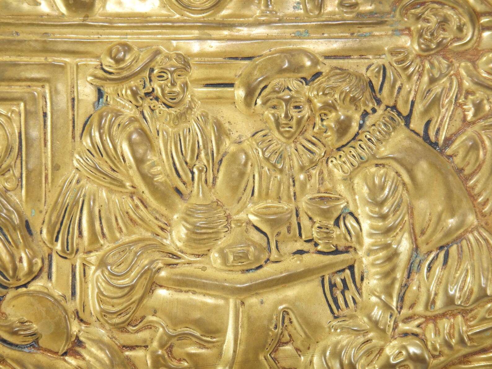 Vintage Brass Wall Décor Embossed Plate Vintage Wall Decor - Etsy