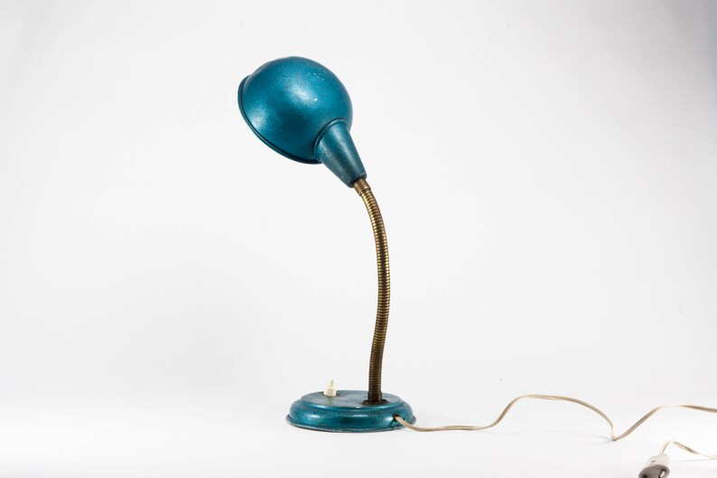 Desk Lamp Retro Vintage Light Task Blue 60s Industrial Aluminum