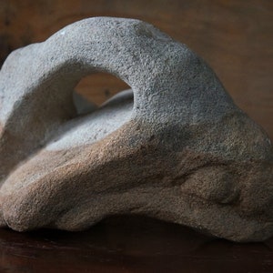 Primitive Stone Sculpture, Vintage Stoned Hand Crafted Abstract Figure