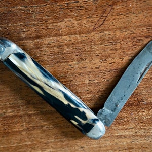 vintage Pocket Knife, Folding Knife, Shell decoration Handle small Pocket knife, vintage camping knife