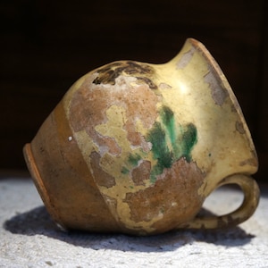 Antique ceramic pitcher, pottery pitcher, clay pitcher, kitchen decor, outdoor decoration,  farmhouse decor, design floral
