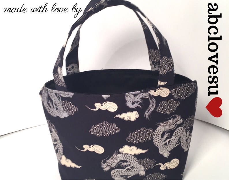 Mini Tote Bag Japanese Dragon material