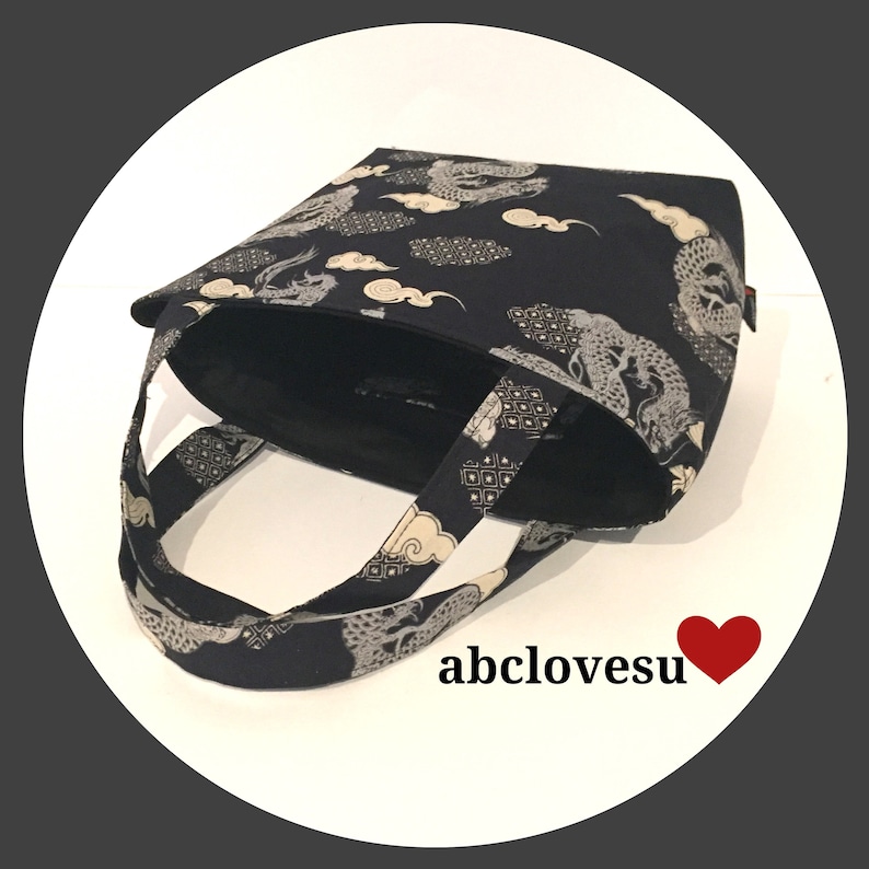 Mini Tote Bag Japanese Dragon material