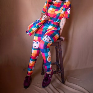 【SATIIIZ】Clown Patch Cotton Wide Work Pants Artist Pants - Etsy